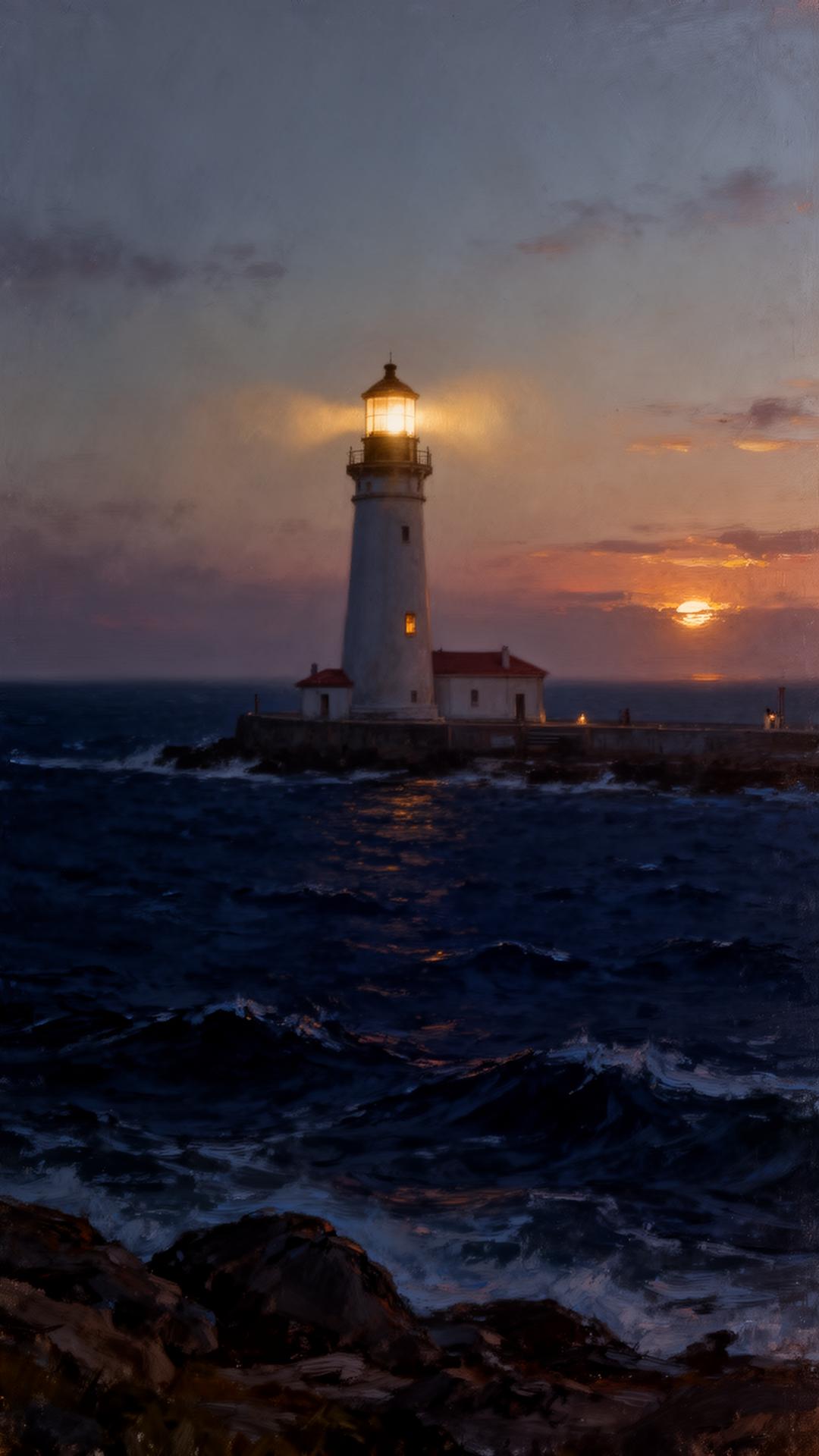 Farol ao entardecer